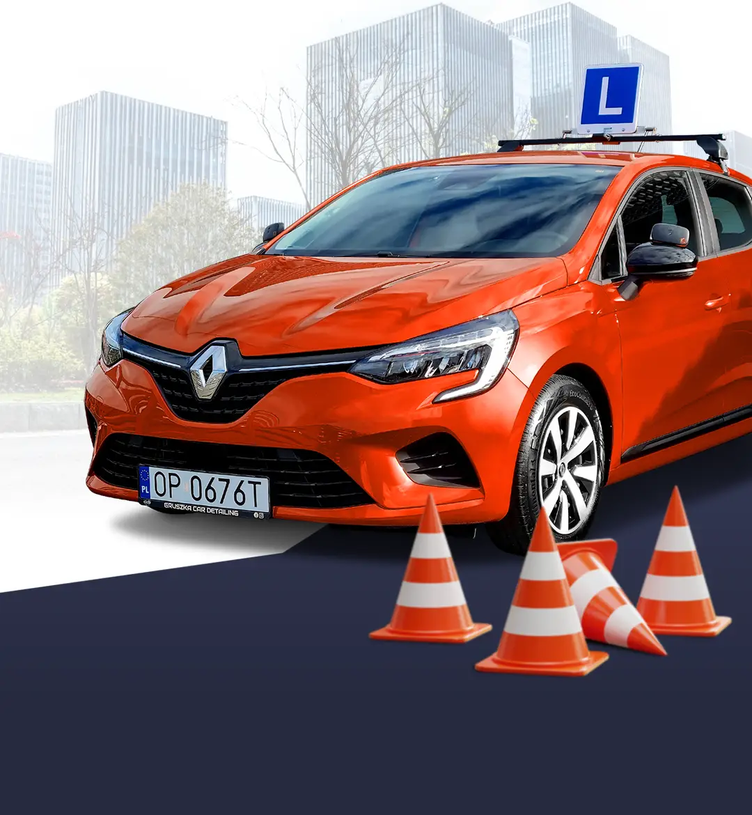 Pomarańczowy samochód szkoły jazdy OSK Opole